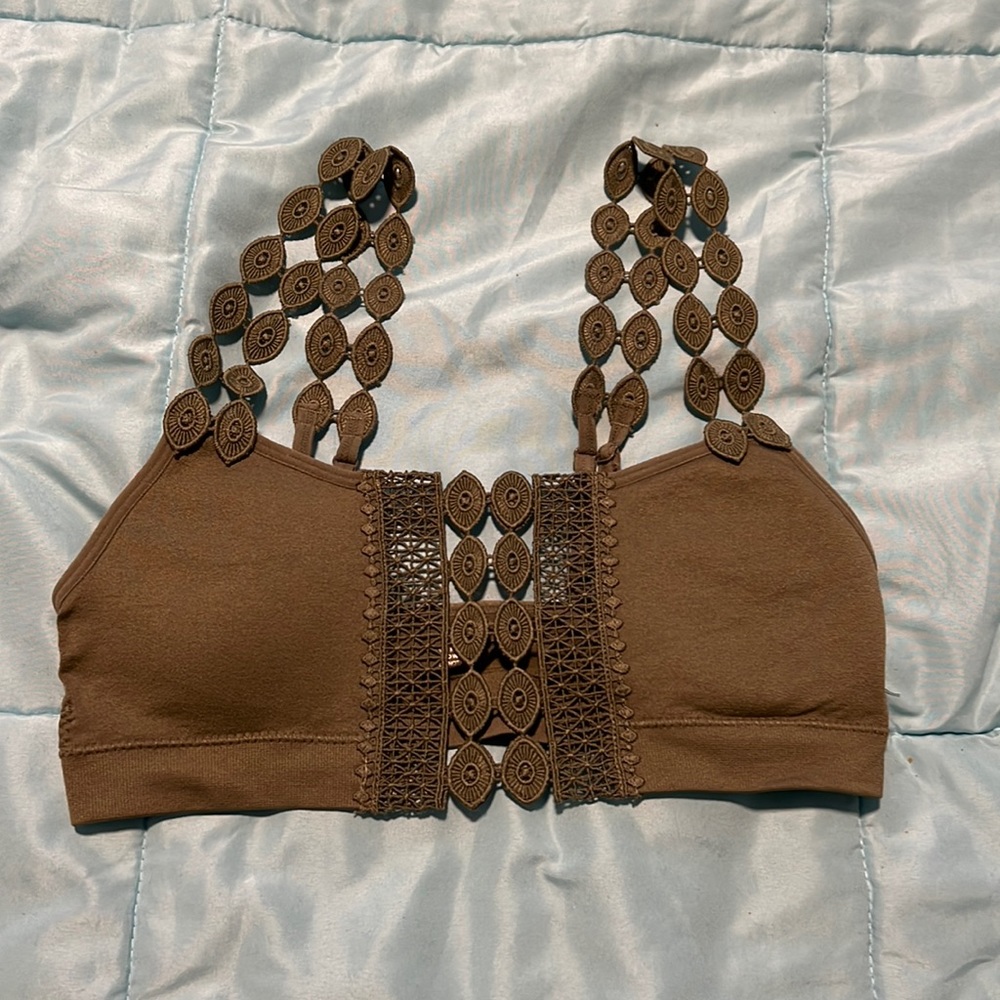 Green bralette with cutouts